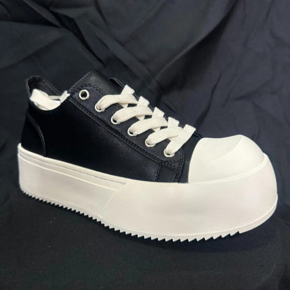 Chunky Shell Toe Platform Lace-Up Sneakers