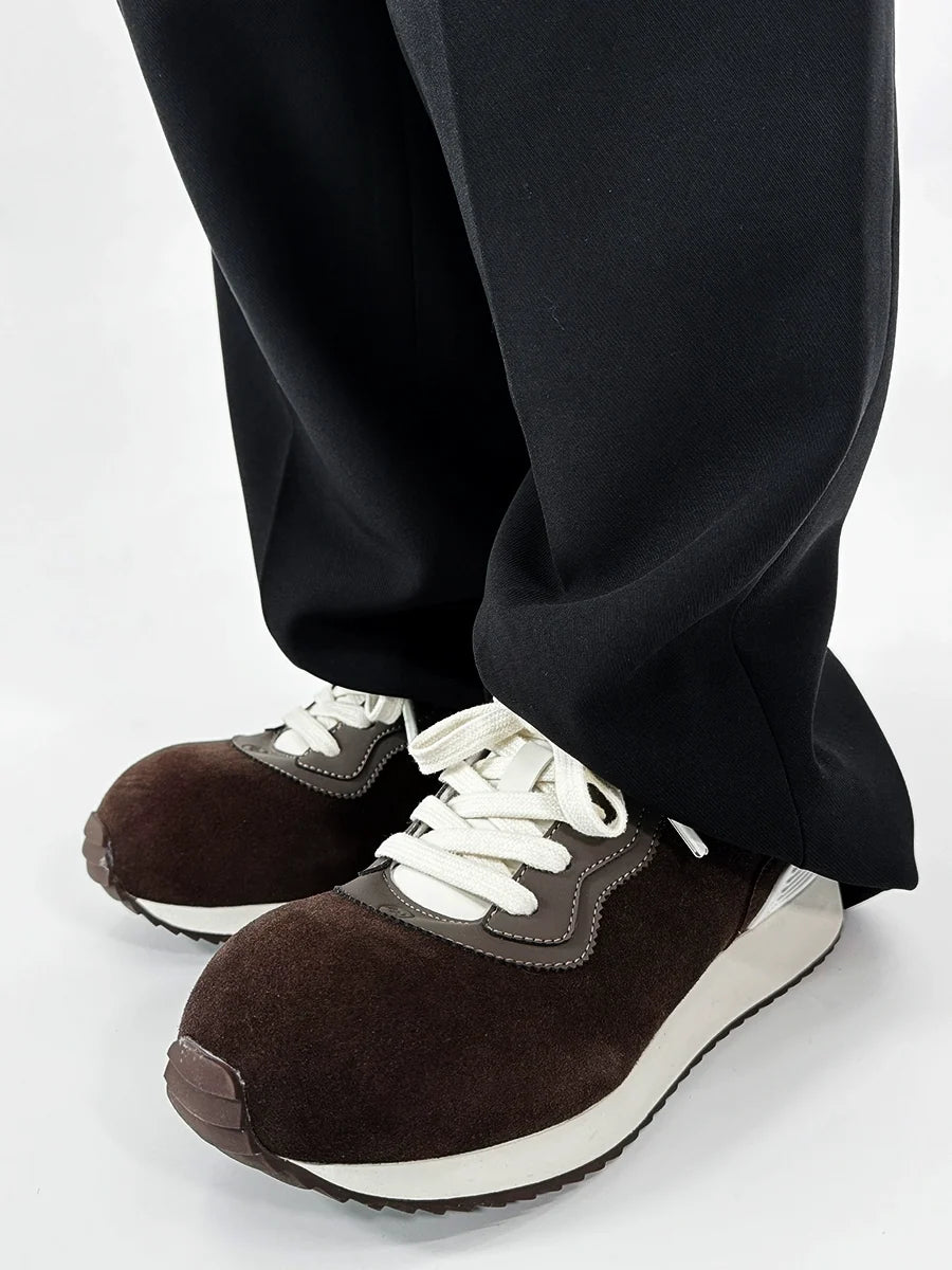 Chunky Design Leahter Running Sneakers WN19119