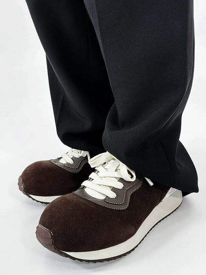 Chunky Design Leahter Running Sneakers WN19119