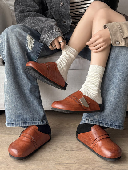 Classic Backless Leather Loafers