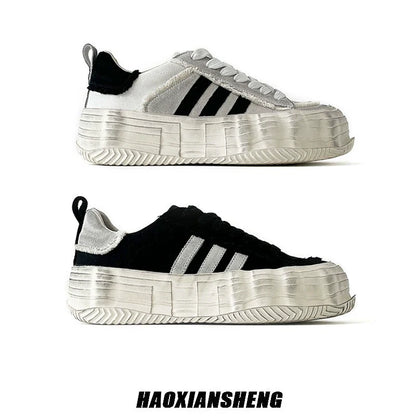 Washed Trainer-Inspired Canvas Sneakers