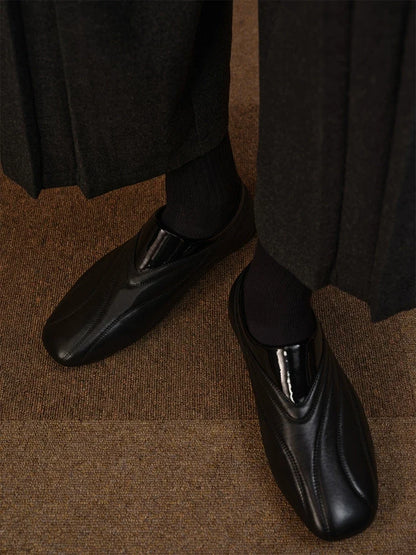 Streamlined Low-Profile Leather Slip-On Shoes