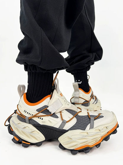 Chunky Sole Mesh Design Shoes