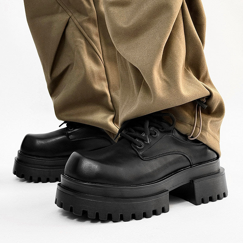 Chunky Platform Square Toe Lace-Up Shoes