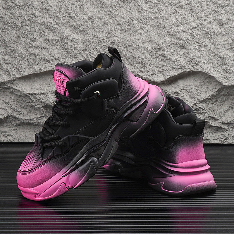 Gradient Sole Height-Increasing Dad Sneakers