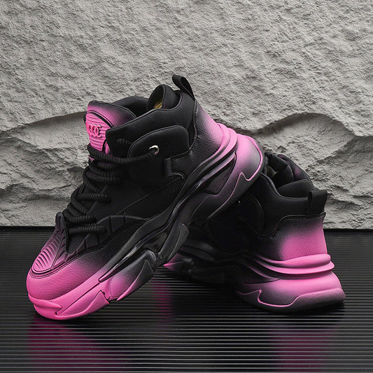 Gradient Sole Height-Increasing Dad Sneakers
