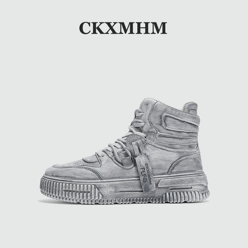 Leather Waterproof Korean Style High-Top Sneakers