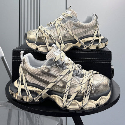 Chunky Platform Strappy Lace-Up Sneakers
