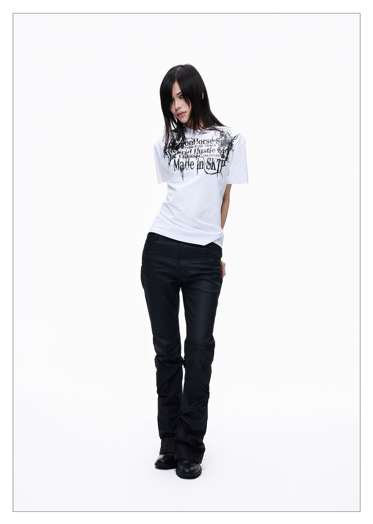 White Crewneck Wide-leg Short-sleeve T-shirt