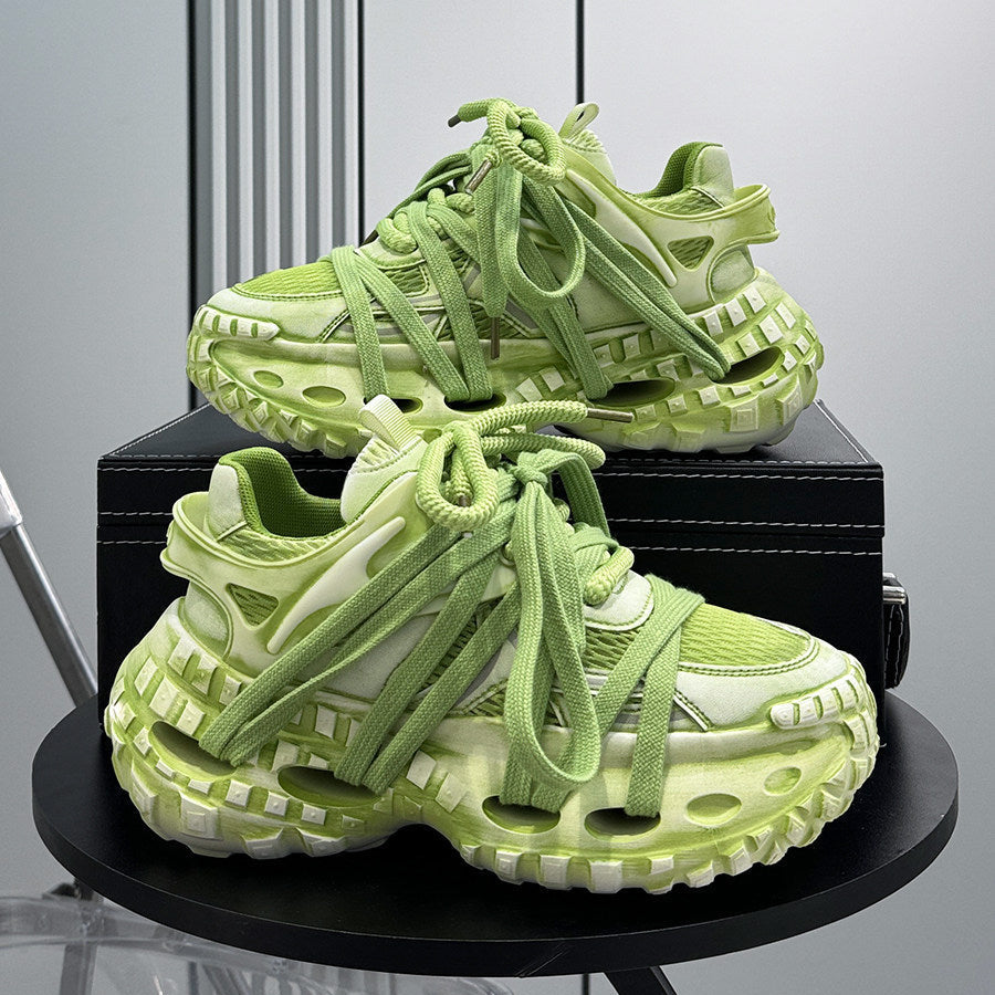 Chunky Platform Height Increase Breathable Sneakers
