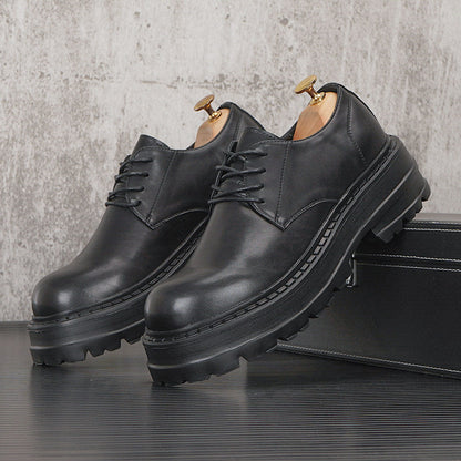 Chunky Platform Round Toe Lace-Up Shoes