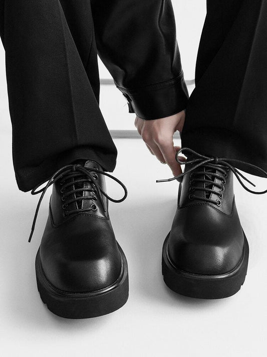 Chunky Platform Square Toe Lace-Up Shoes