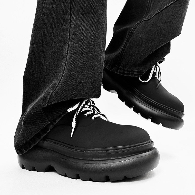 Chunky Platform Round Toe Lace-Up Shoes
