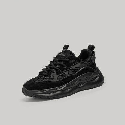 Breathable Mesh Platform Lace-Up Sneakers WN23530