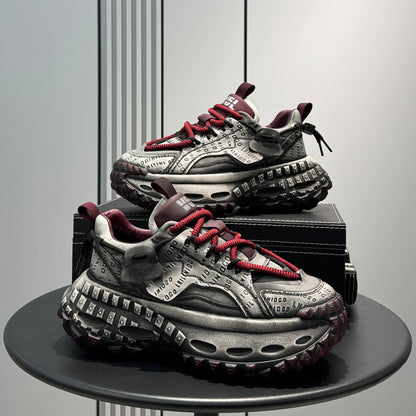 Emboss Rope Thick Sole Dad Sneakers
