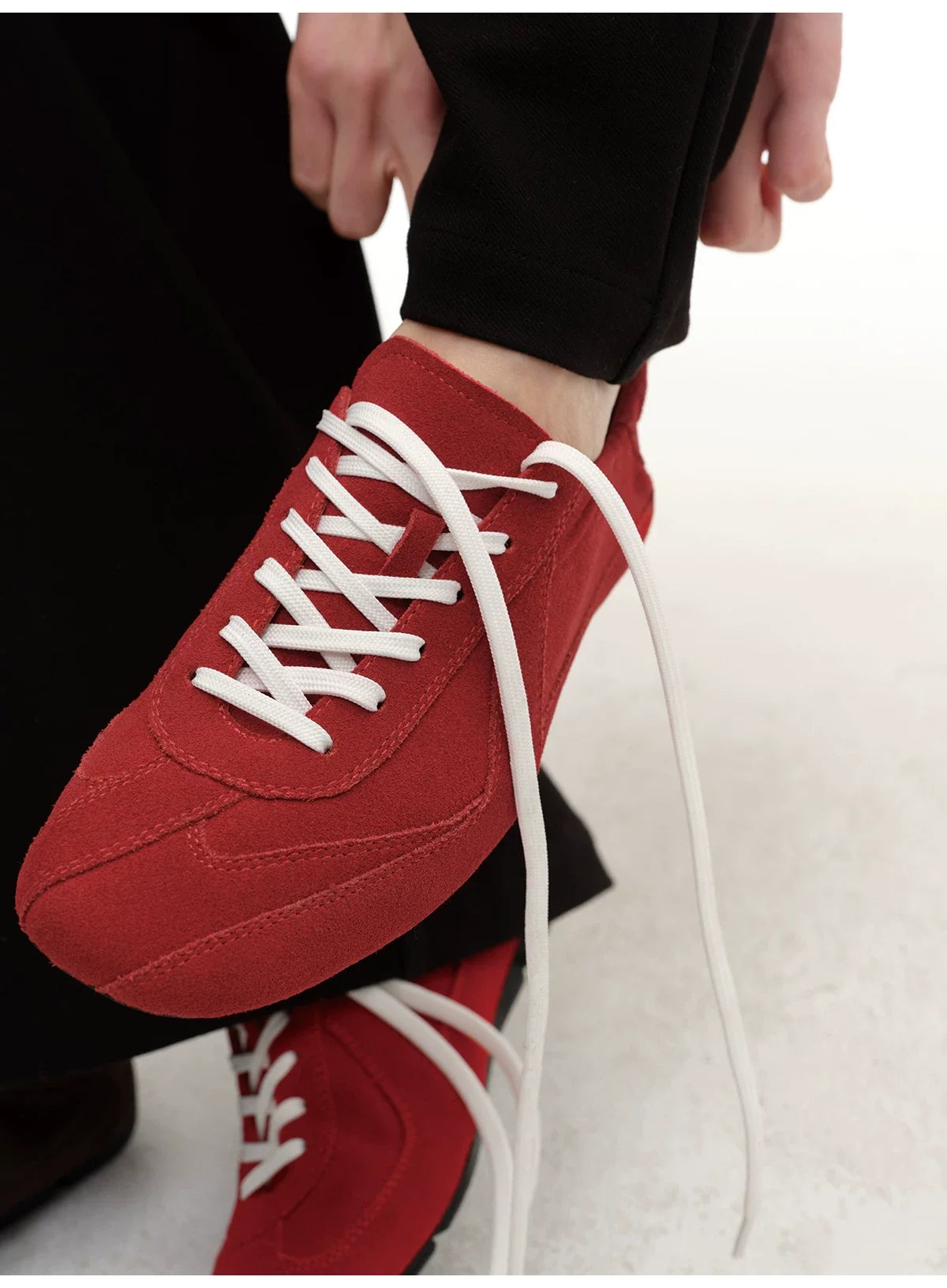 Suede Minimalist Lace-Up Sneakers