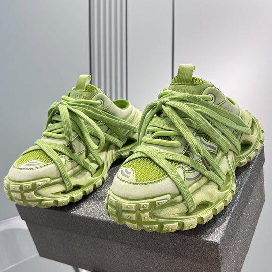 Metallic Rope Lace Chunky Sole Slip-On Shoes