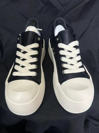 Chunky Shell Toe Platform Lace-Up Sneakers
