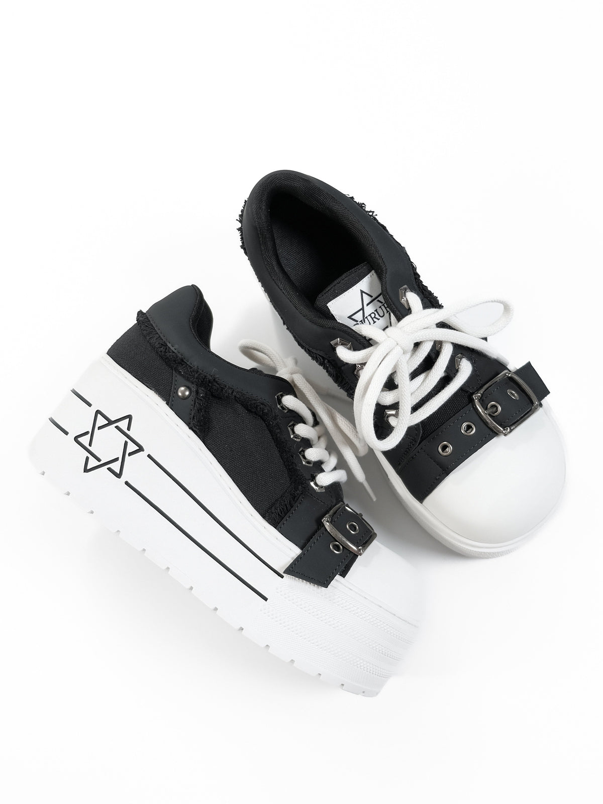 Buckle Canvas Platform Shoes