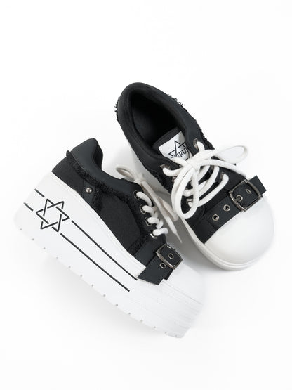 Buckle Canvas Platform Shoes