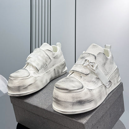 Platform Square Toe Buckle Strap Sneakers
