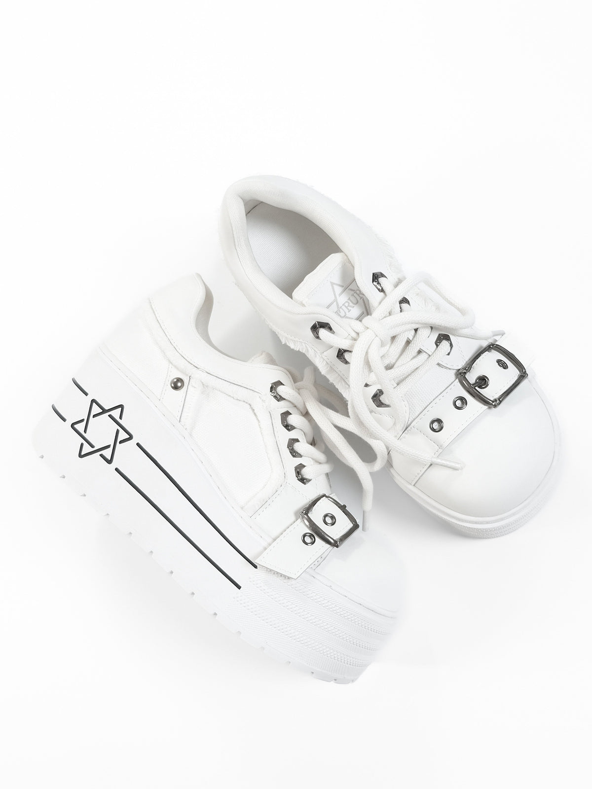 Buckle Canvas Platform Shoes