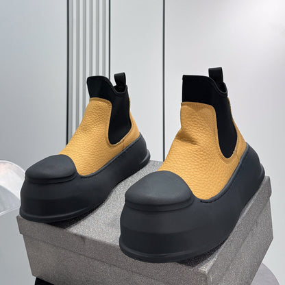 Side Gore Platform Chunky Sole Short Boots