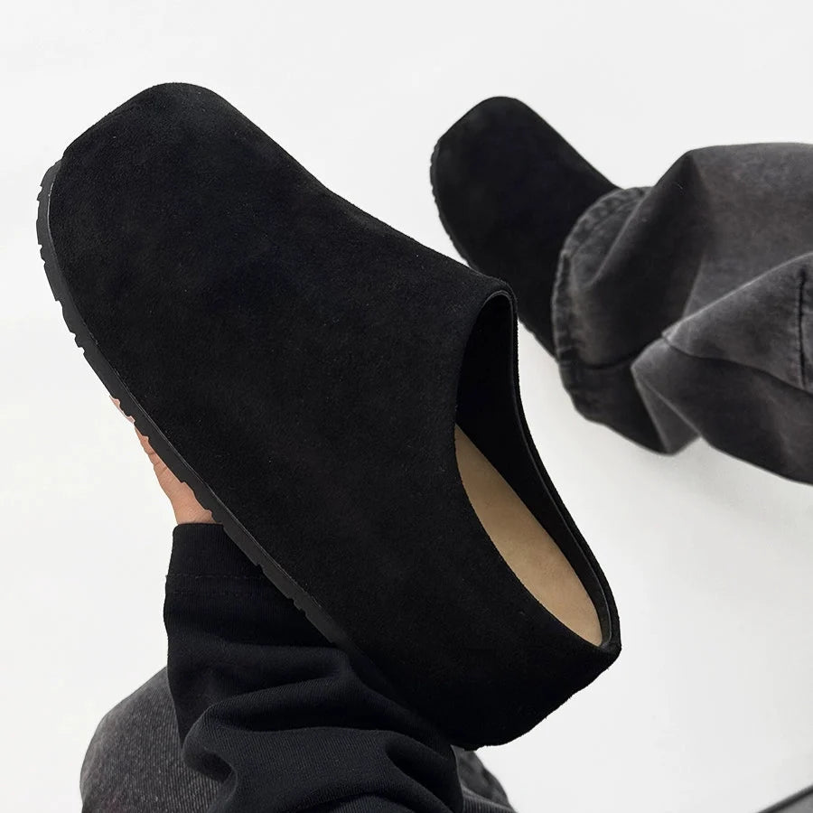 Large Toe Design Slip-On Suede Shoes