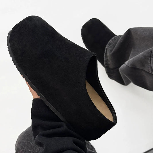 Large Toe Design Slip-On Suede Shoes