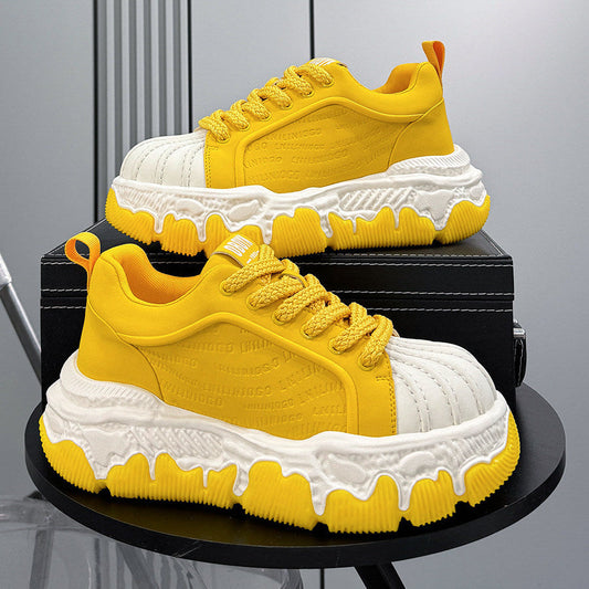 Shell Toe Embossed Chunky Sole Sneakers