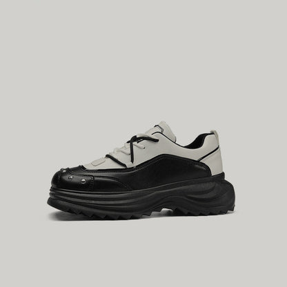 Rivet Non-Slip PU Leather Lace-Up Shoes