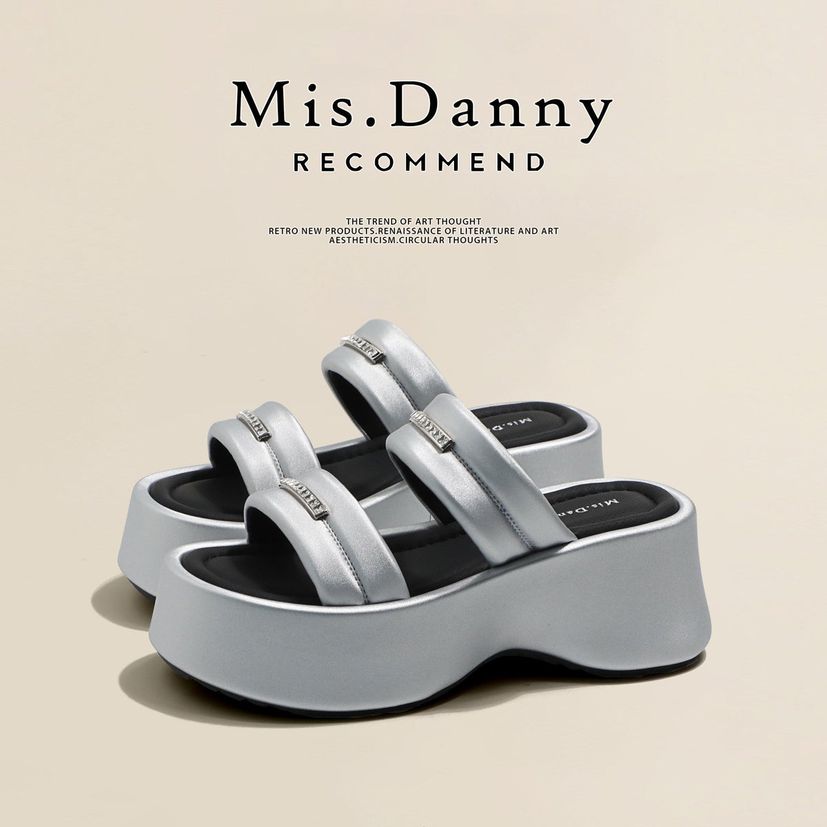 Metal Buckle Platform Thick Sole Sandals