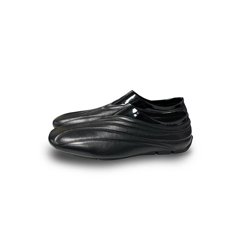 Streamlined Low-Profile Leather Slip-On Shoes