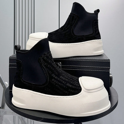 Side Gore Embroidery Platform Boots