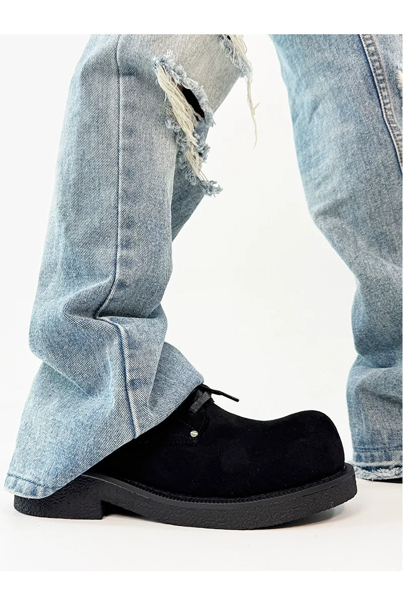 Chunky Suede Platform Derby Shoes