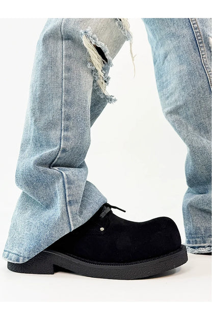 Chunky Suede Platform Derby Shoes