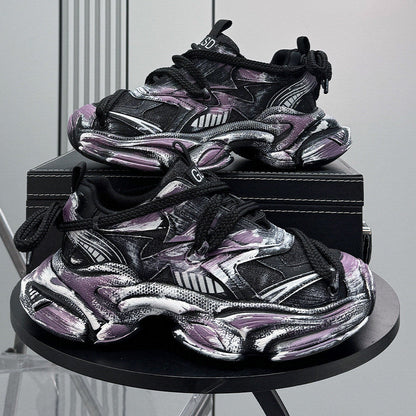 Paint Splash Air Sole Chunky Sole Sneakers