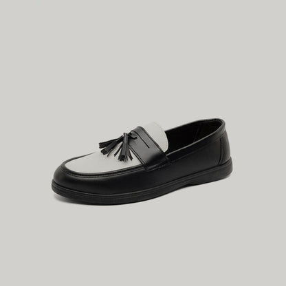 Tassel Patchwork Slip-On Loafers