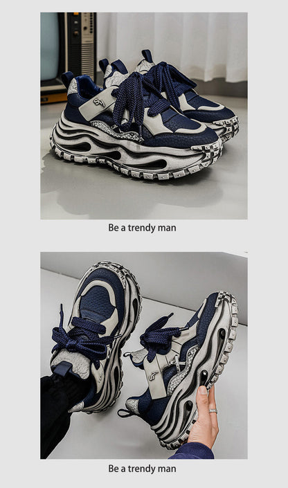 Strap Detail Chunky Sole Lace-Up Sneakers
