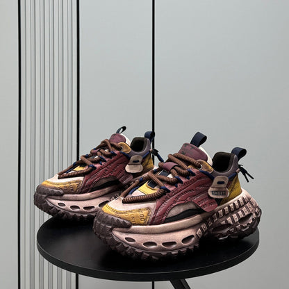 Emboss Rope Thick Sole Dad Sneakers