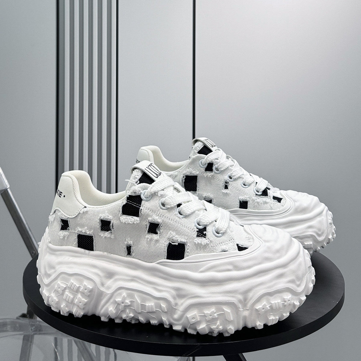 Chunky Platform Canvas Lace-Up Sneakers