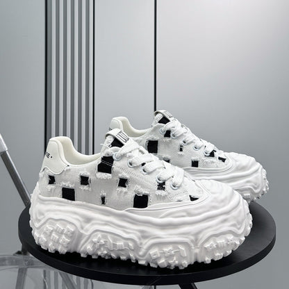 Chunky Platform Canvas Lace-Up Sneakers