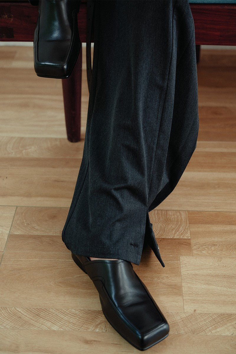 Square Toe Leather Derby Shoes - EU Only