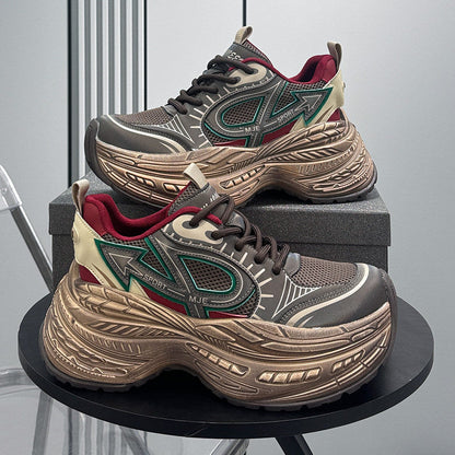 Mesh Panel Thick Sole Sneakers