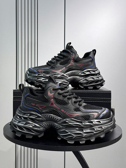 Mesh Panel Chunky Sole Sneakers