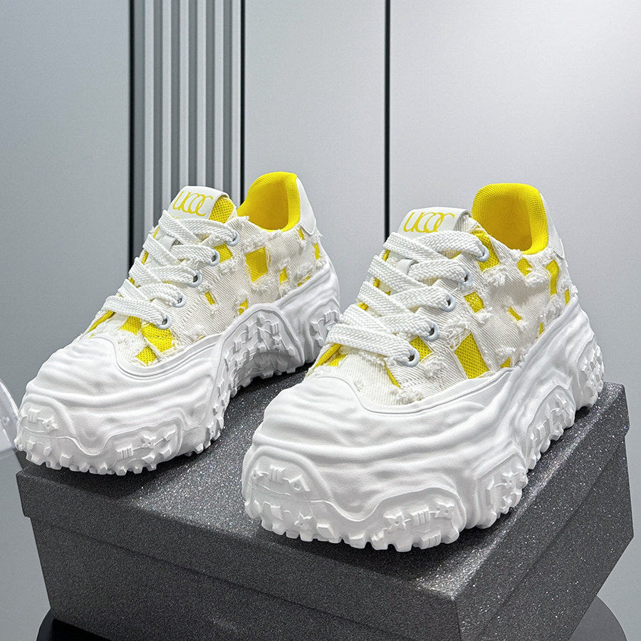 Chunky Platform Canvas Lace-Up Sneakers