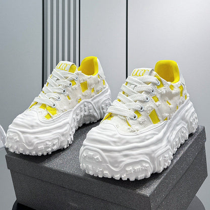 Chunky Platform Canvas Lace-Up Sneakers