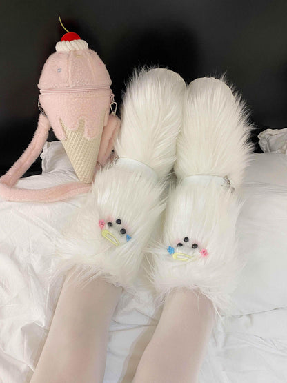 Y2K Fake Fur Platform Boots
