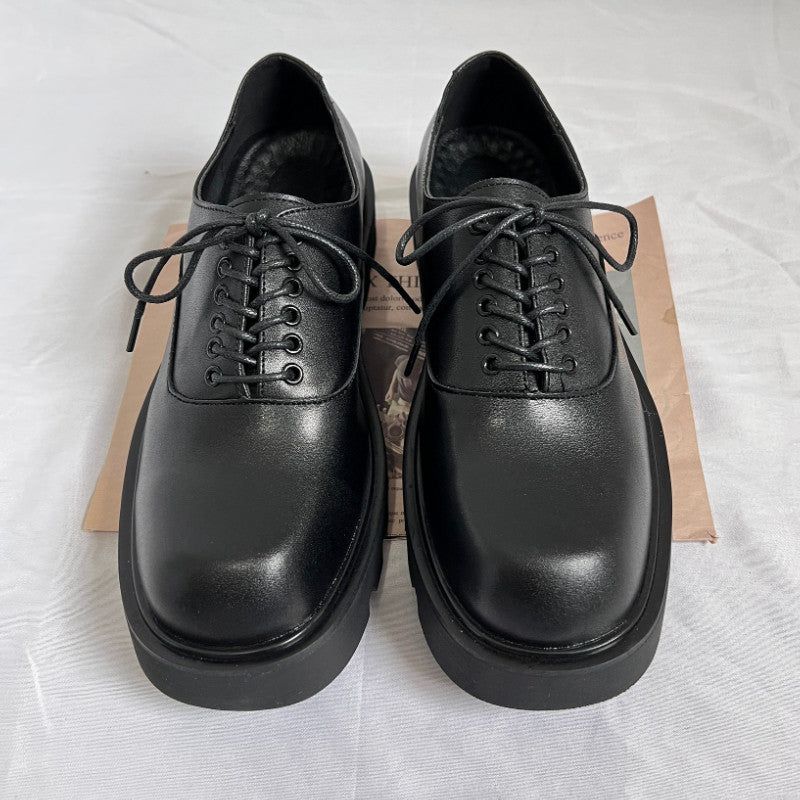 Lace Up Thick Sole Classic Round Toe Shoes