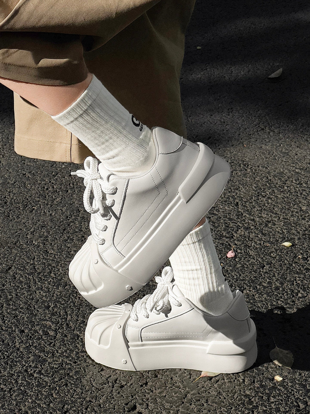 Chunky Shell Toe Platform Sneakers
